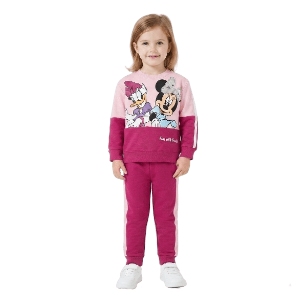 Fun With Friends Sequence Worked Penal Tracksuit - Baby & Shocking Pink