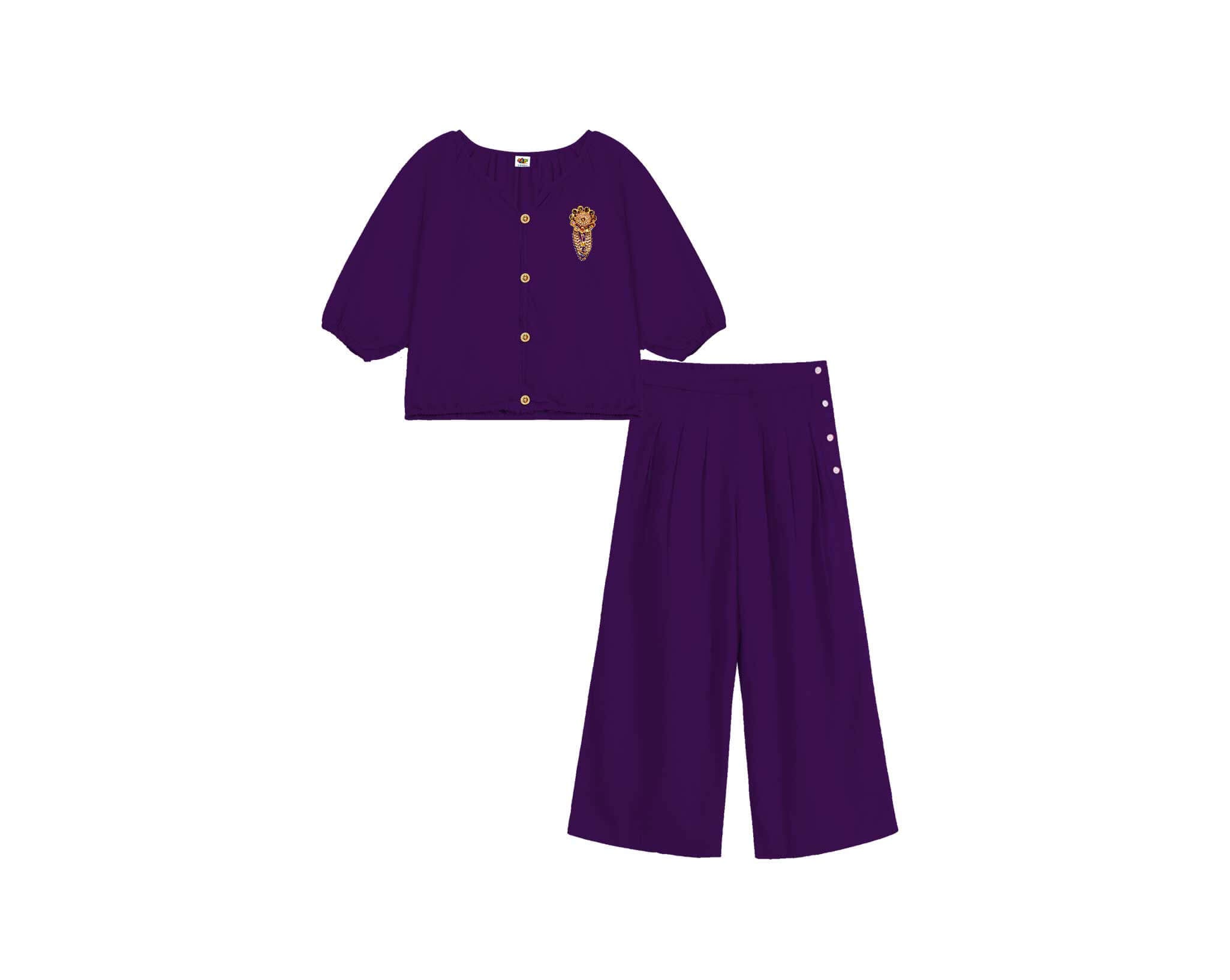 Fairy Plum Arish Lawn Outfit - Purple