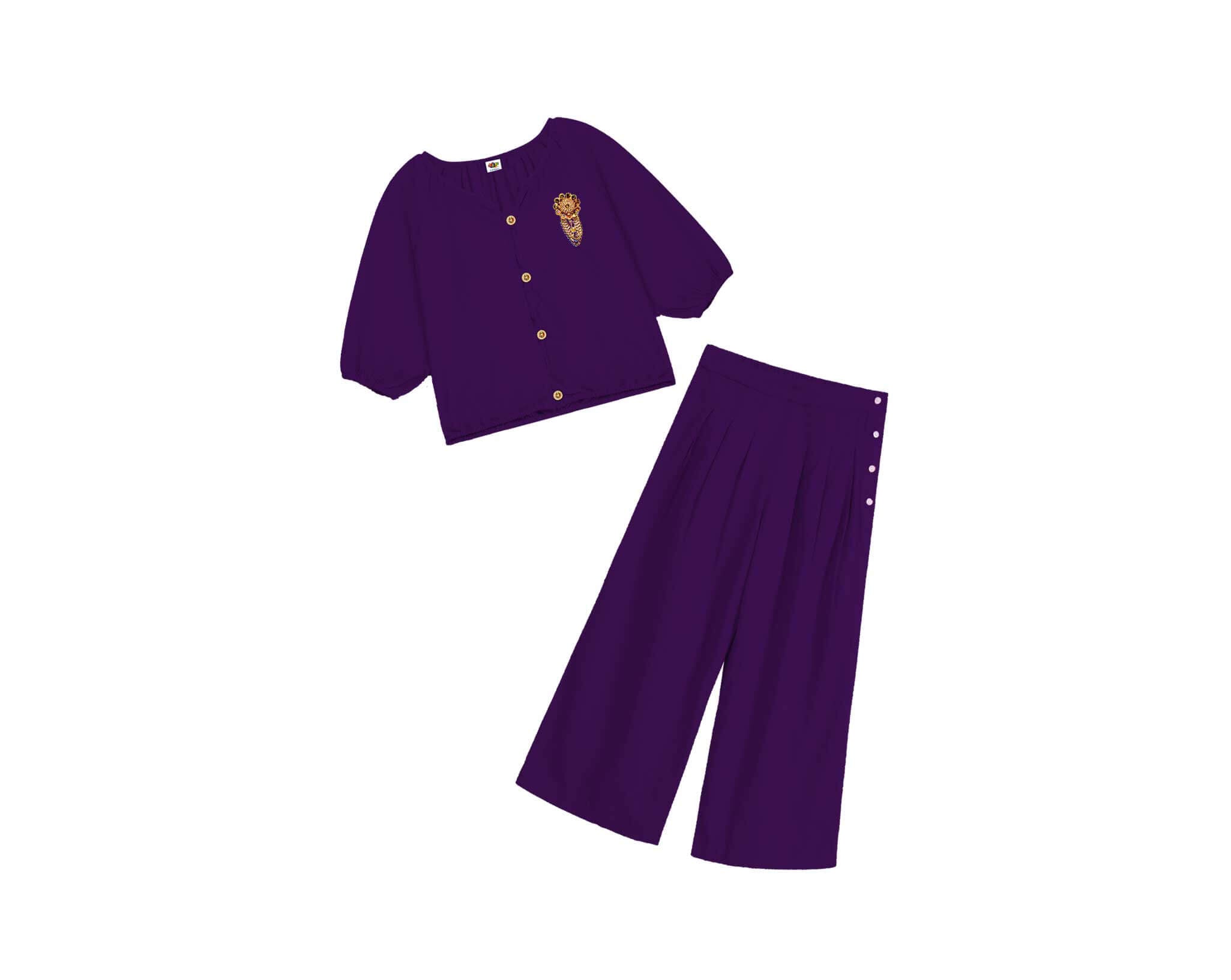 Fairy Plum Arish Lawn Outfit - Purple