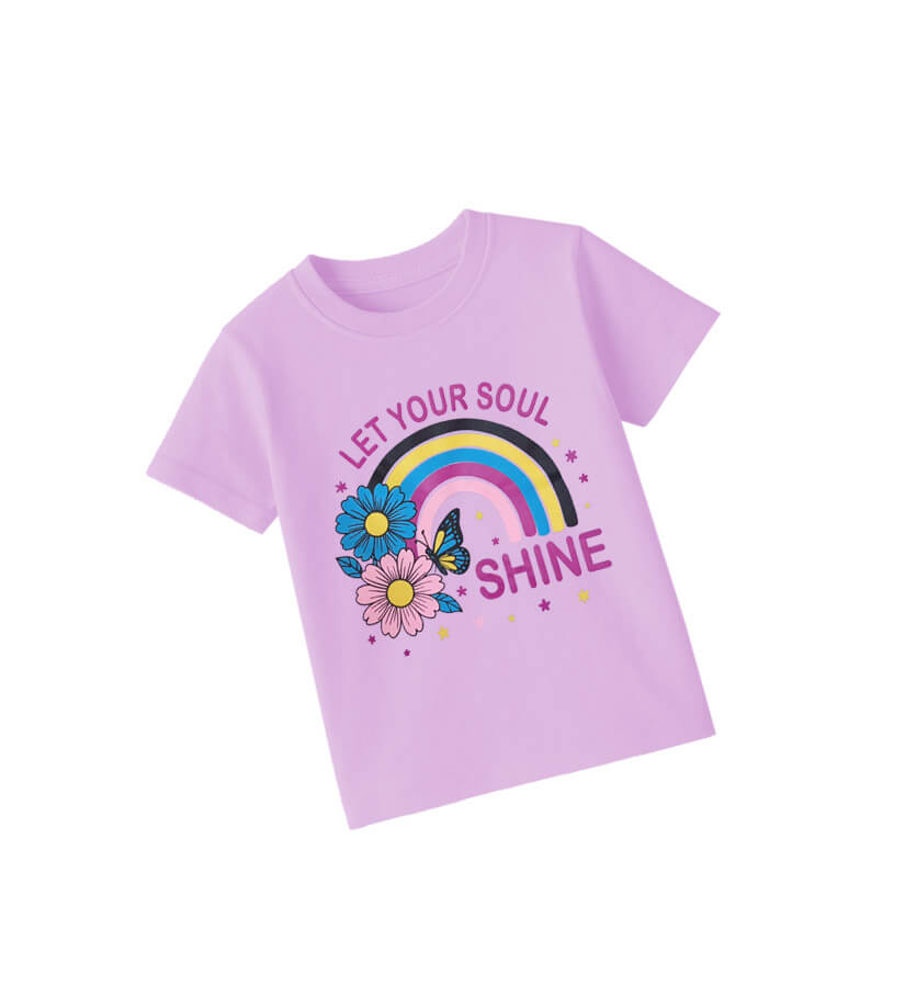 Let Your Soul Shine Rainbow Tee shirt -Soft purple