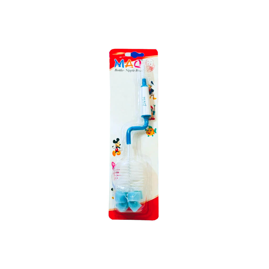 2 in 1 Baby Milk Bottle & Nipple Brushes Multipurpose Bottle Cleaning Brush Blue