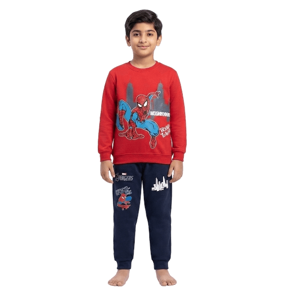 Thwip Thwip Spiderman Fleece Tracksuit - Red & Black