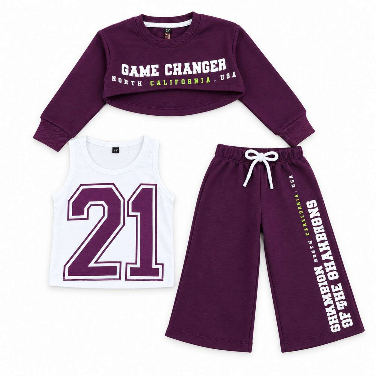 21 Game Changer 3-Piece Fleece Tracksuit - Purple 