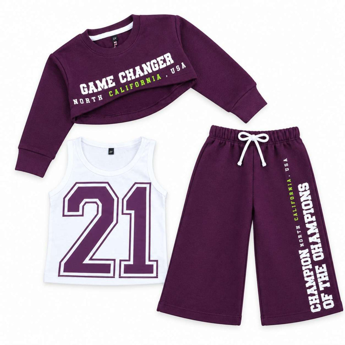21 Game Changer 3-Piece Fleece Tracksuit - Purple 
