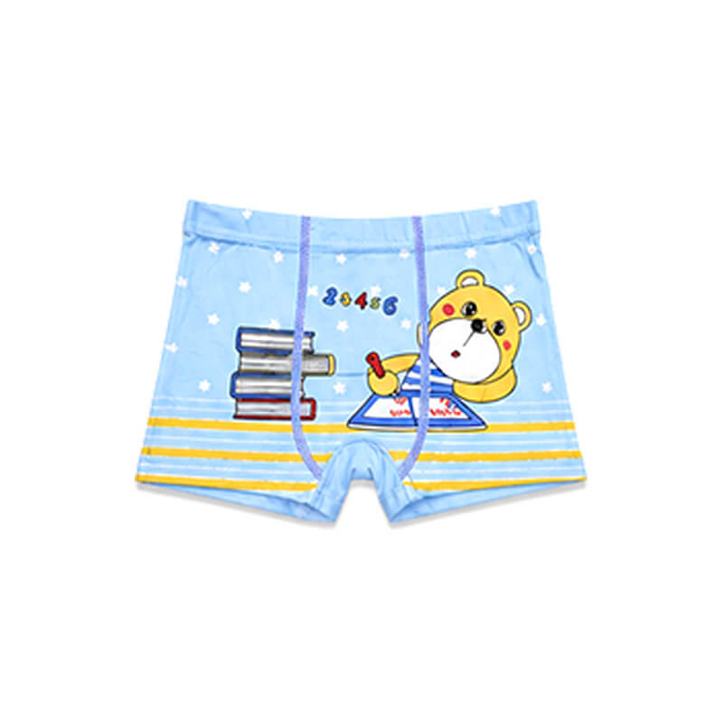 2345 Cute Bear Printed Boys Soft  polyester Panties