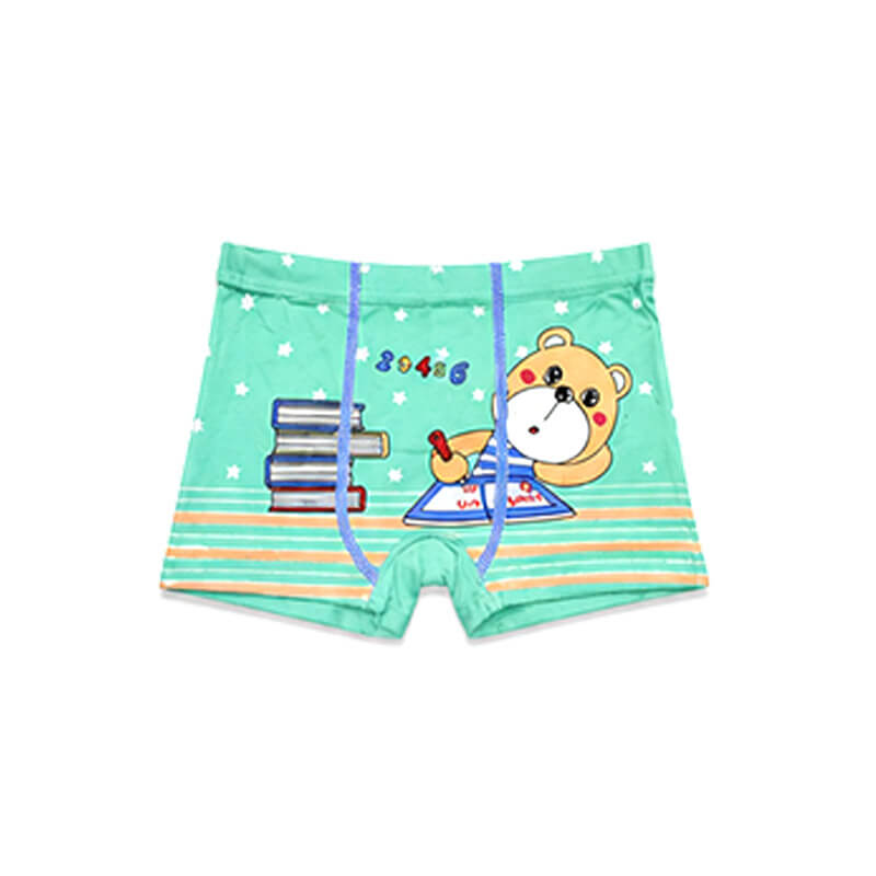 2345 Cute Bear Printed Boys Soft  polyester Panties