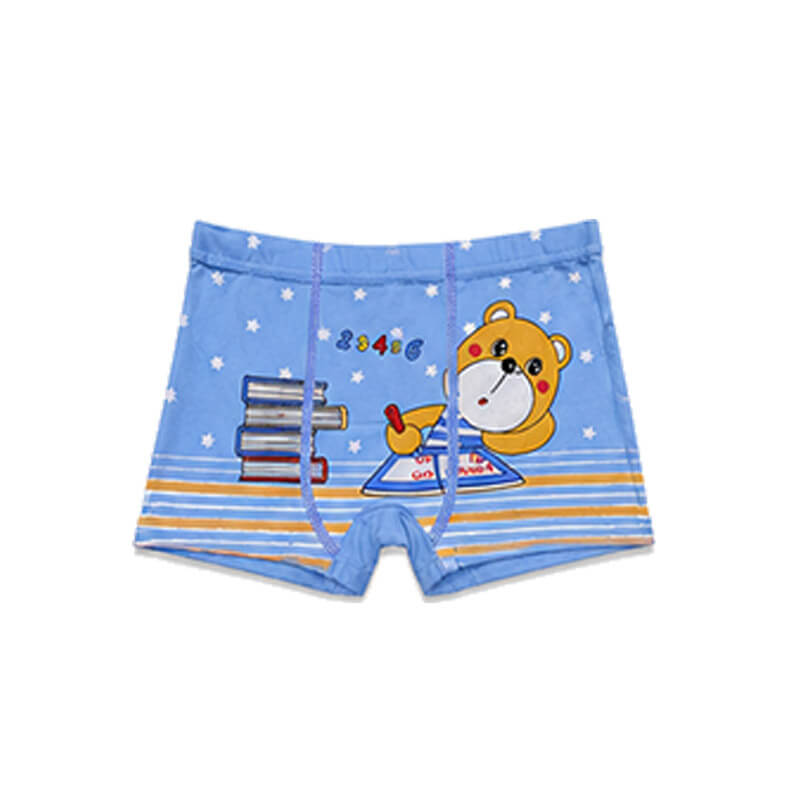 2345 Cute Bear Printed Boys Soft  polyester Panties