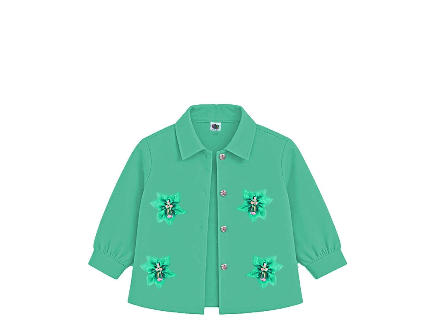 3DFancyFlowerWithPearlsCoat-SeaGreen