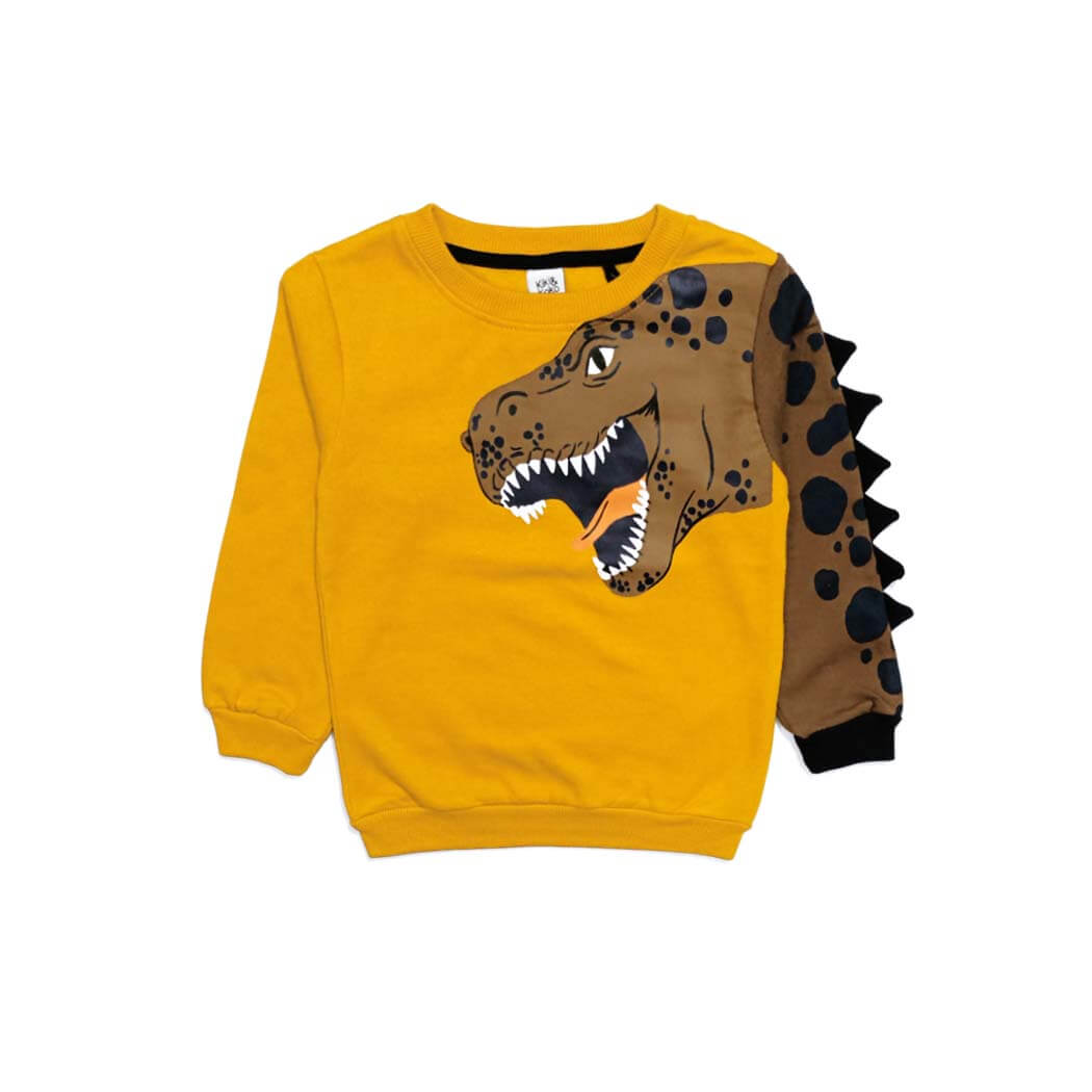 3D Wild Dinosaur Fleece Sweatshirt - Mustered
