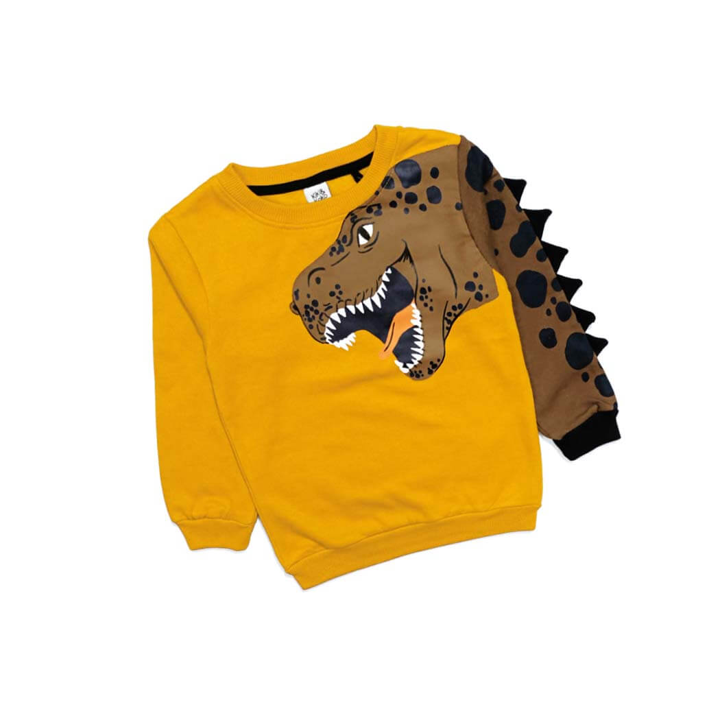 3D Wild Dinosaur Fleece Sweatshirt - Mustered