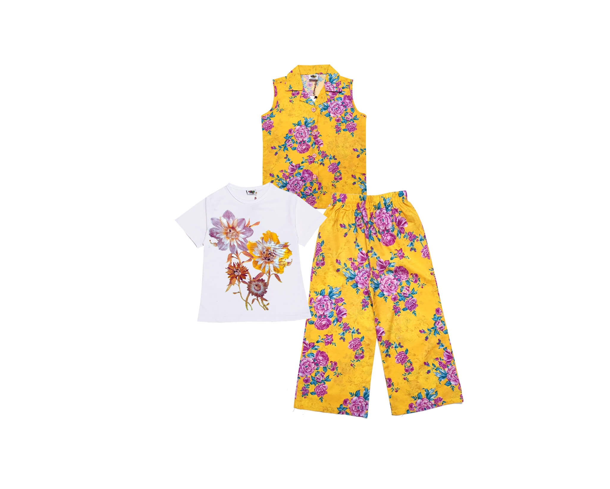 3PcFlowersGardenSleevelessCoatInnerFlapperTrouser-White_Mustered_1