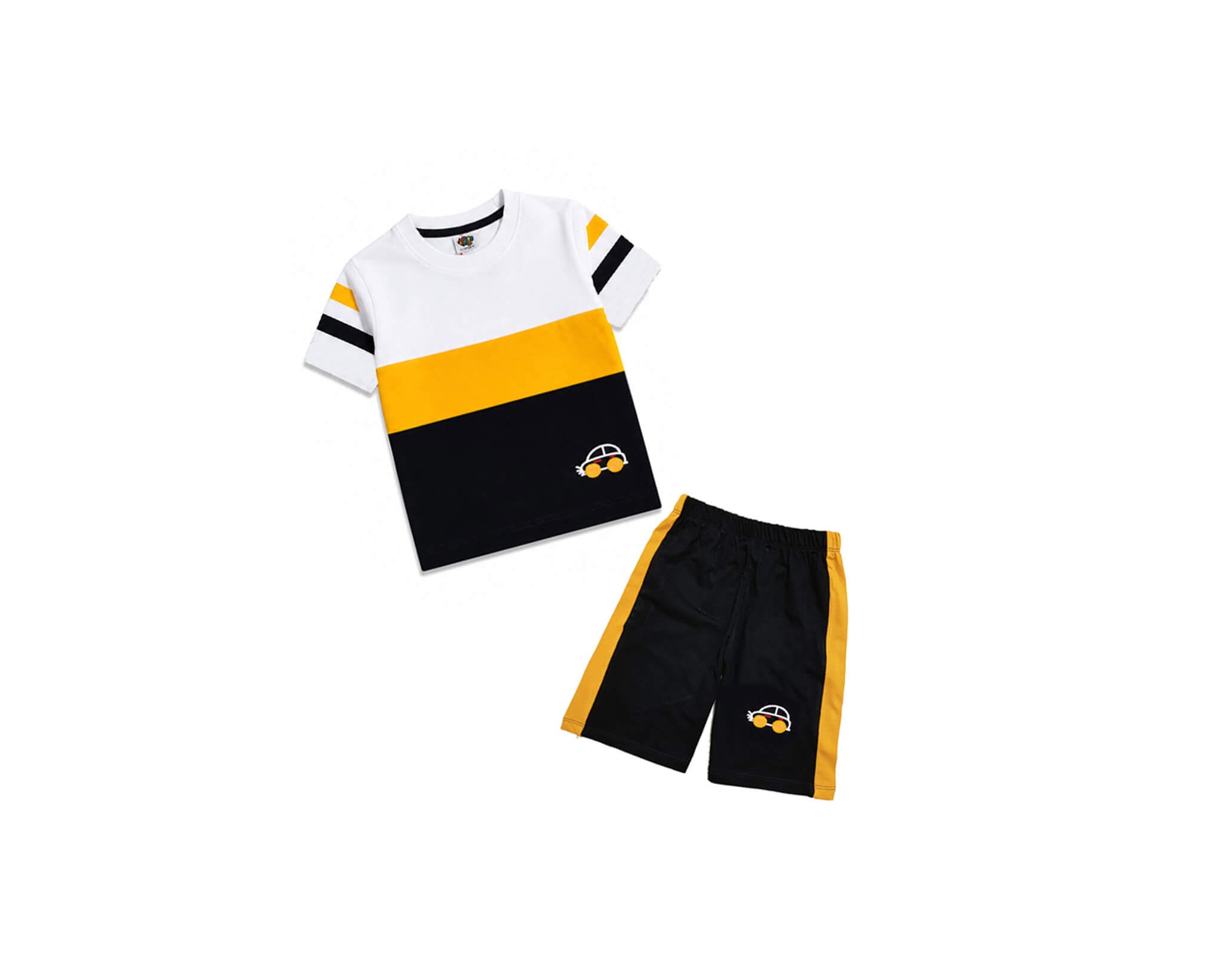 3PenalMiniCarTee_Shorts-WhiteYellow_Back