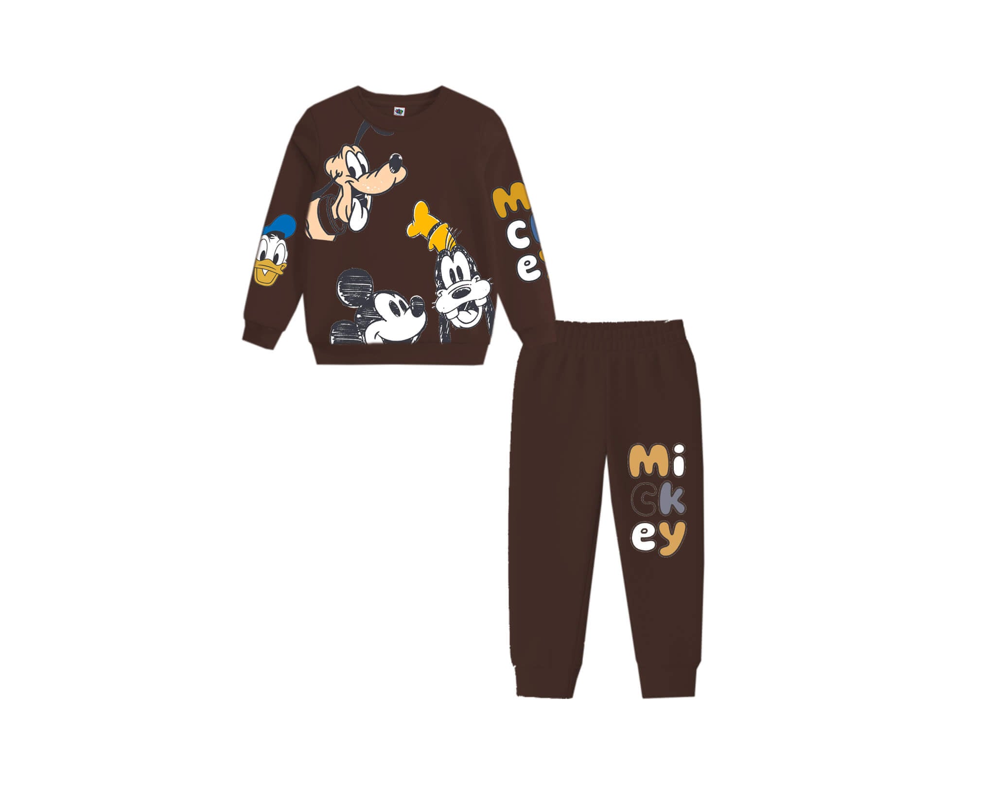 Best Friends Mickey Fleece Tracksuit - Brown