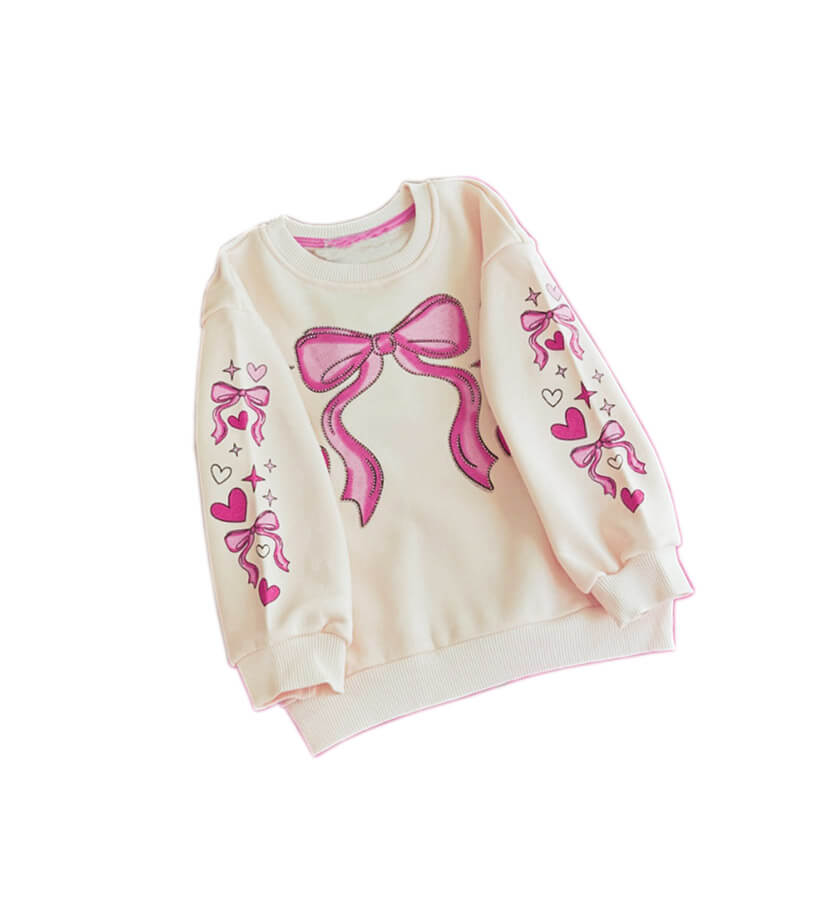 Pink Lovely Bow Bow Fleece Sweatshirt -Skin