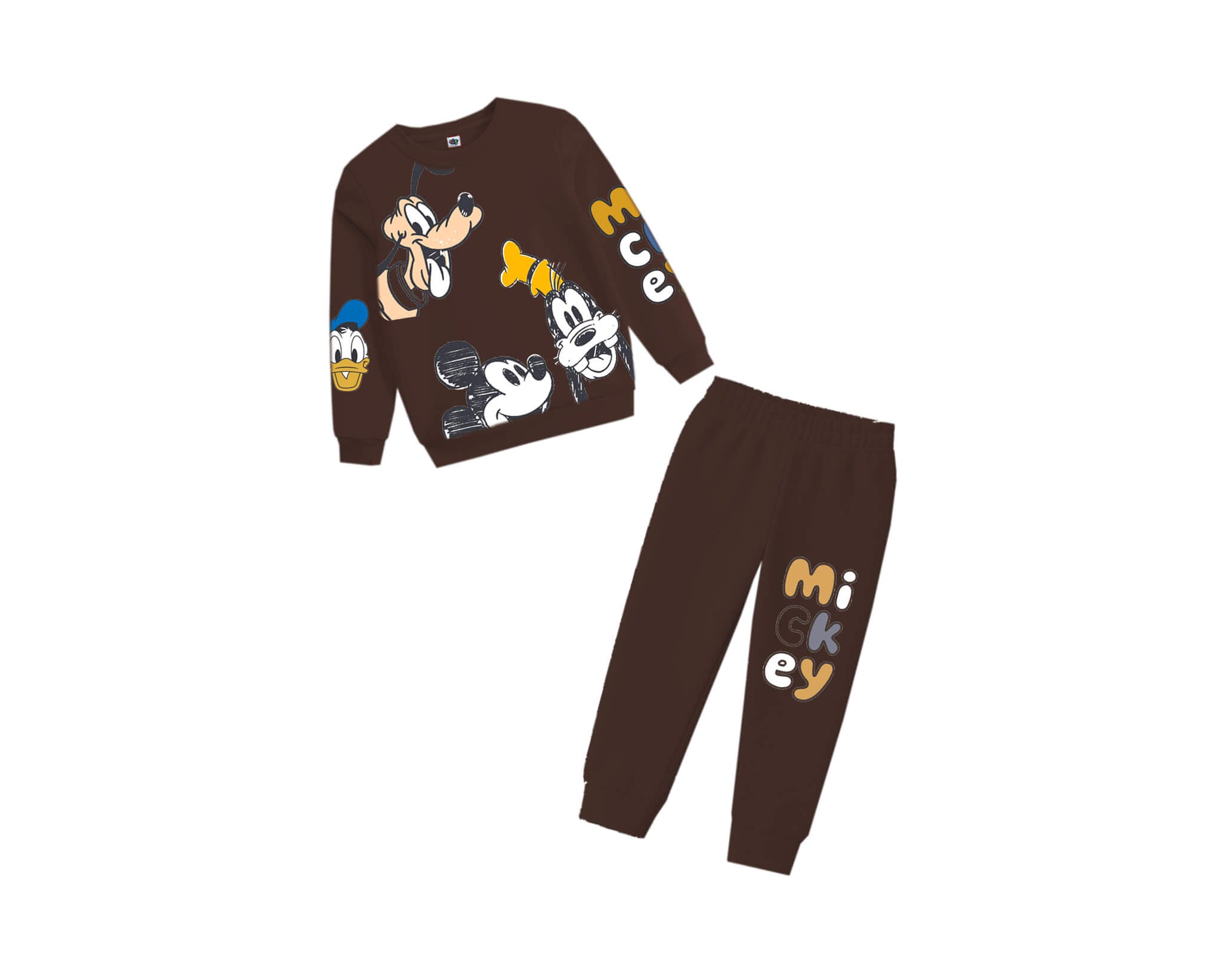 Best Friends Mickey Fleece Tracksuit - Brown
