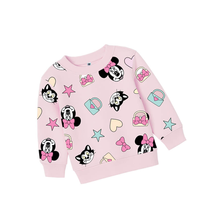Rock Your Bow Fleece Sweatshirt - Baby pink
