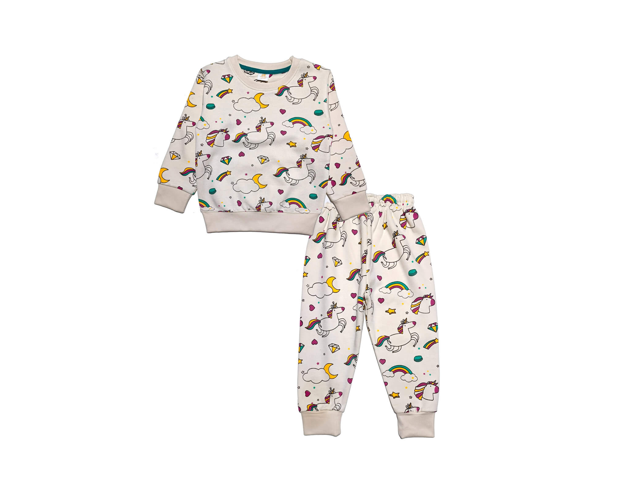 Unicorn Rainbow Star Fleece Tracksuit - Skin