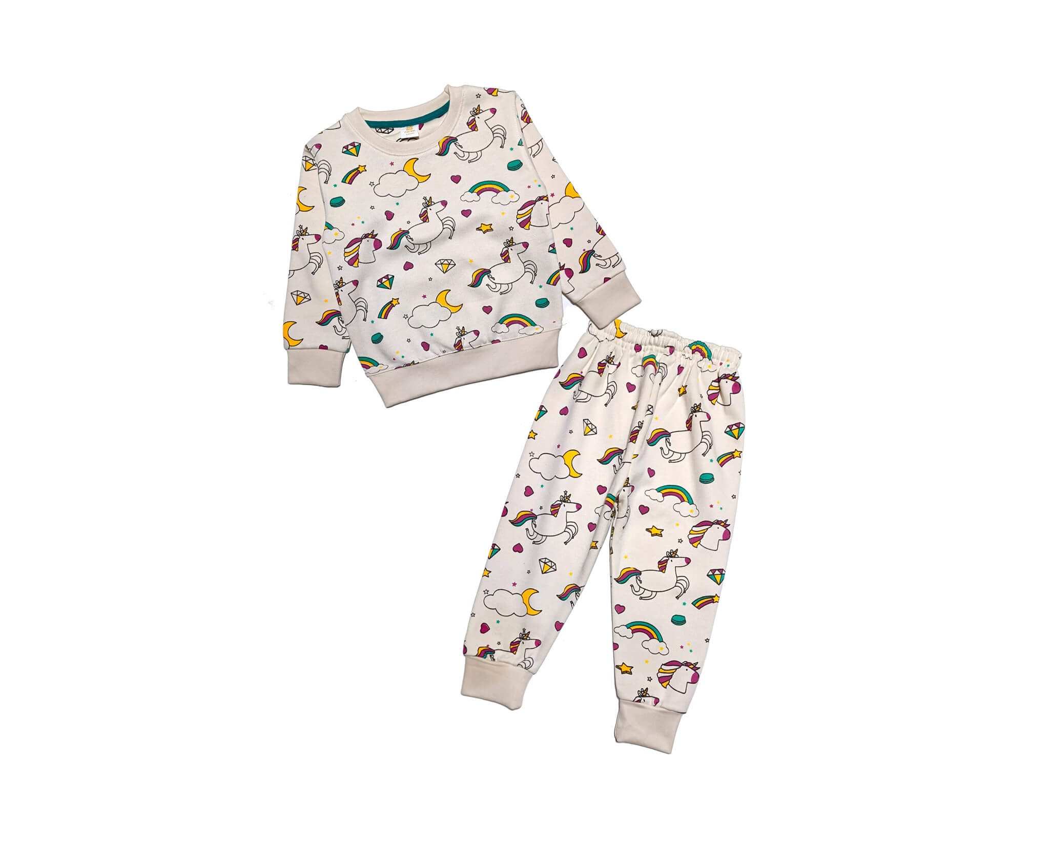 Unicorn Rainbow Star Fleece Tracksuit - Skin