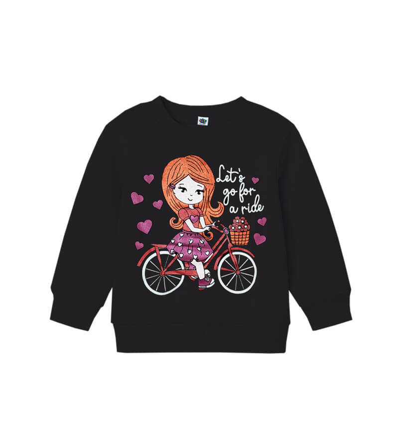 Lets Go For Ride Fleece Sweatshirt– Black