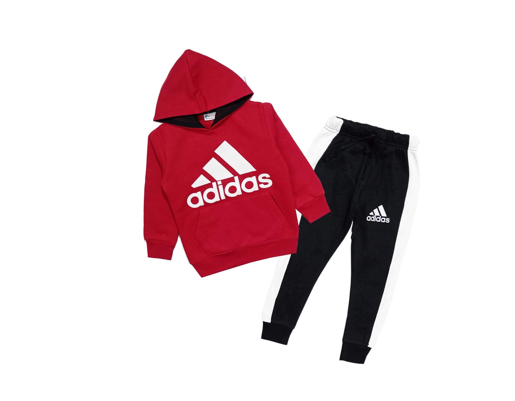 ADS Premium Fleece Hoodie Tracksuit - Red &amp; Black