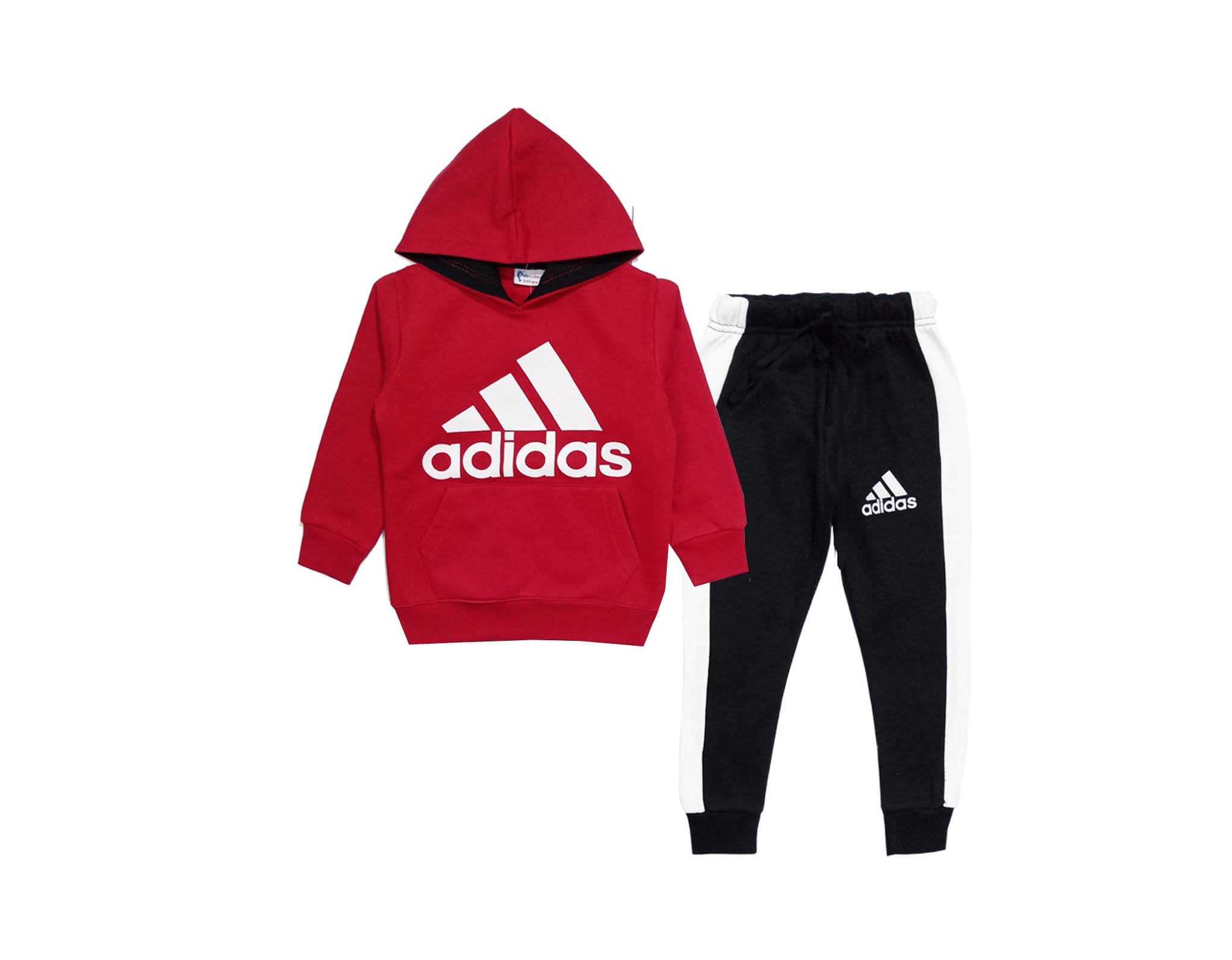 ADS Premium Fleece Hoodie Tracksuit - Red &amp; Black