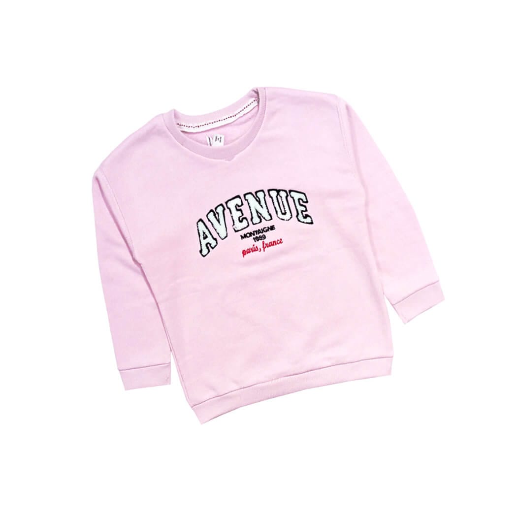 AVENUE Light Fleece Sweatshirt - Baby Pink