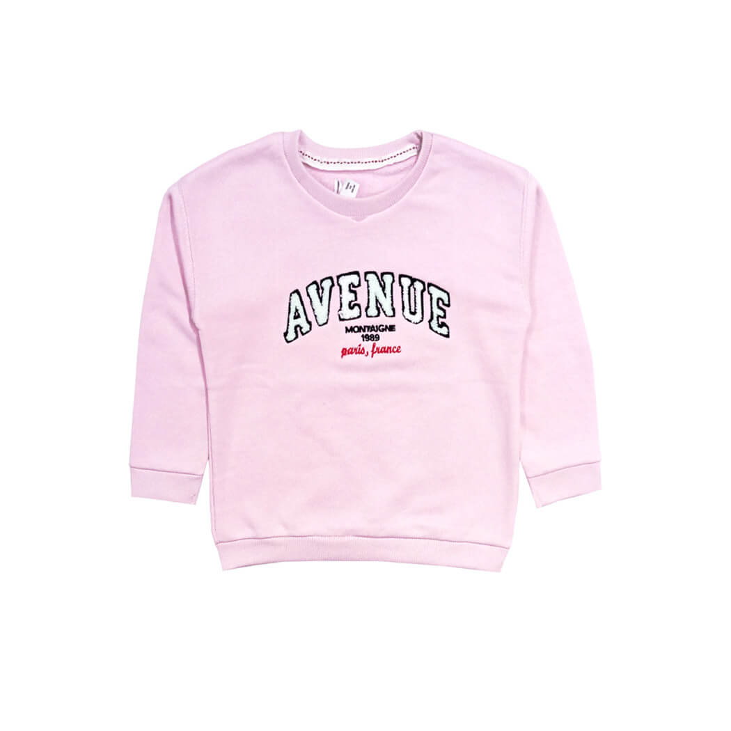 AVENUE Light Fleece Sweatshirt - Baby Pink