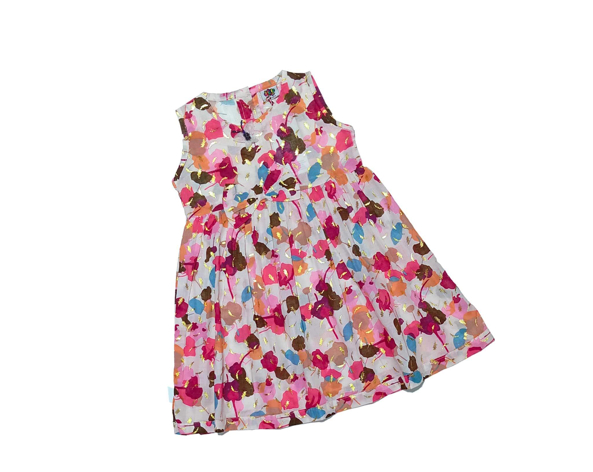 Abstract Flare Lawn Frock -Skin