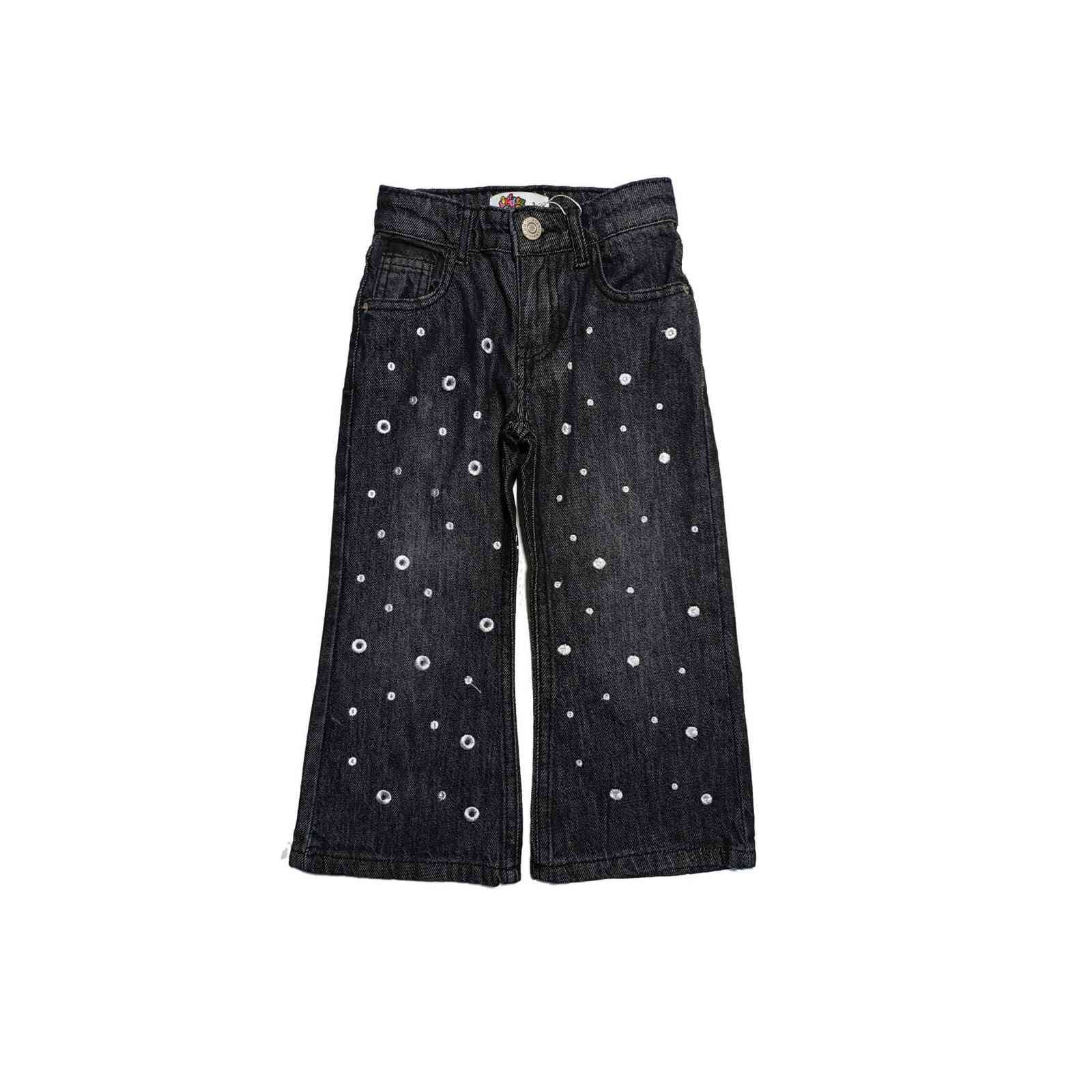 Air Bubbles Loose Fit Denim Pant - Charcoal