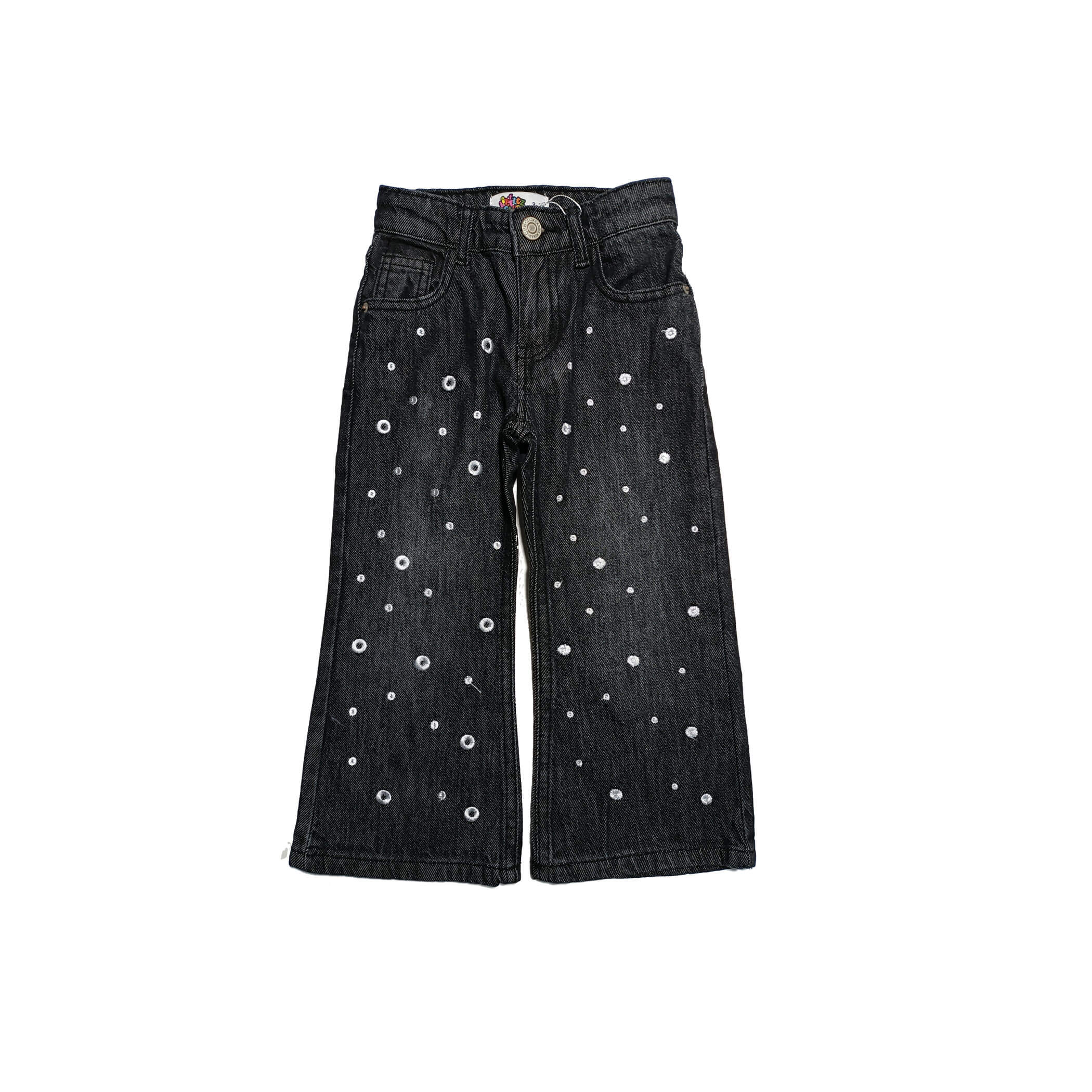 Air Bubbles Loose Fit Denim Pant - Charcoal