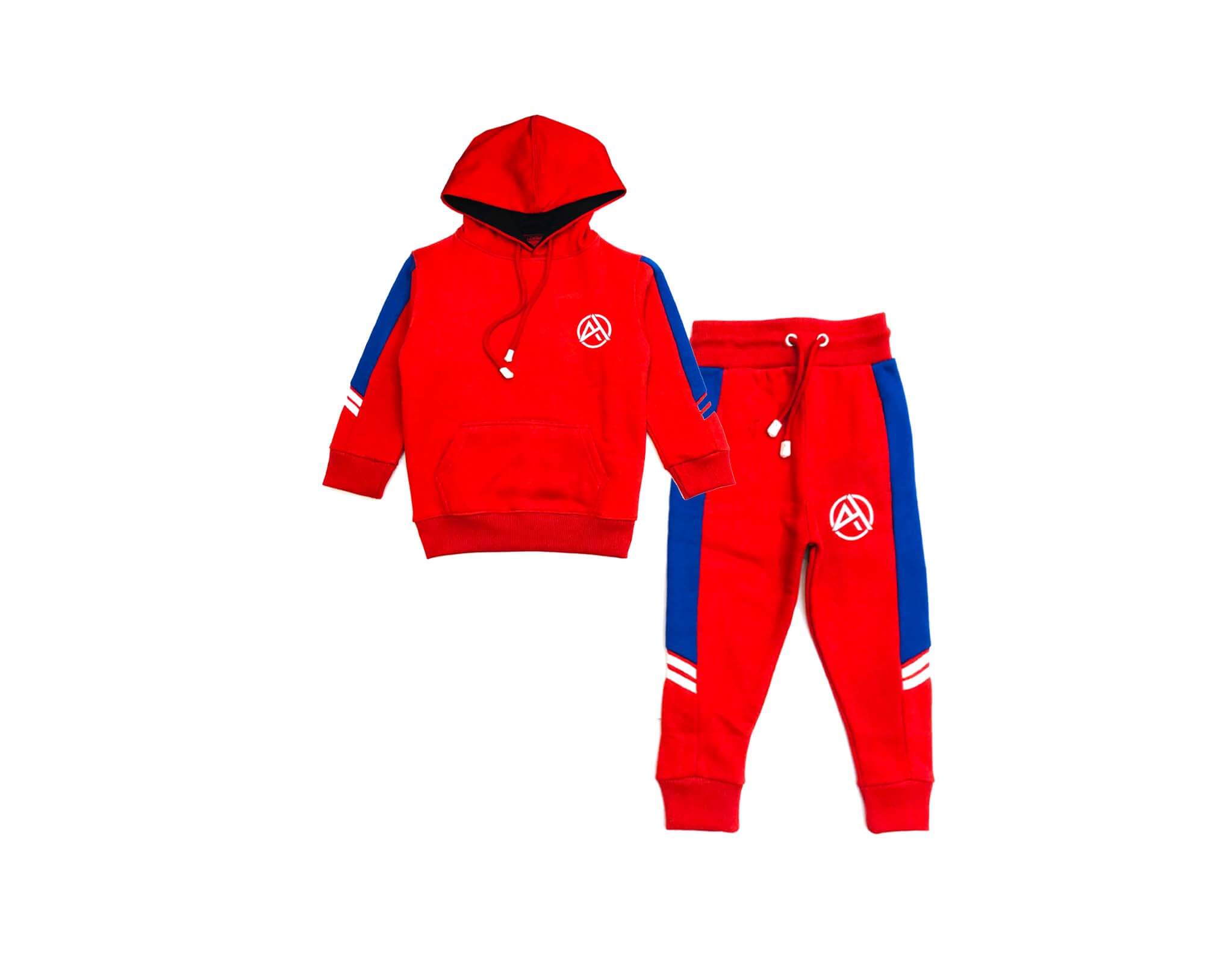 Cool Aloha Blue Penals Hoodie Tracksuit - Red &amp; Blue