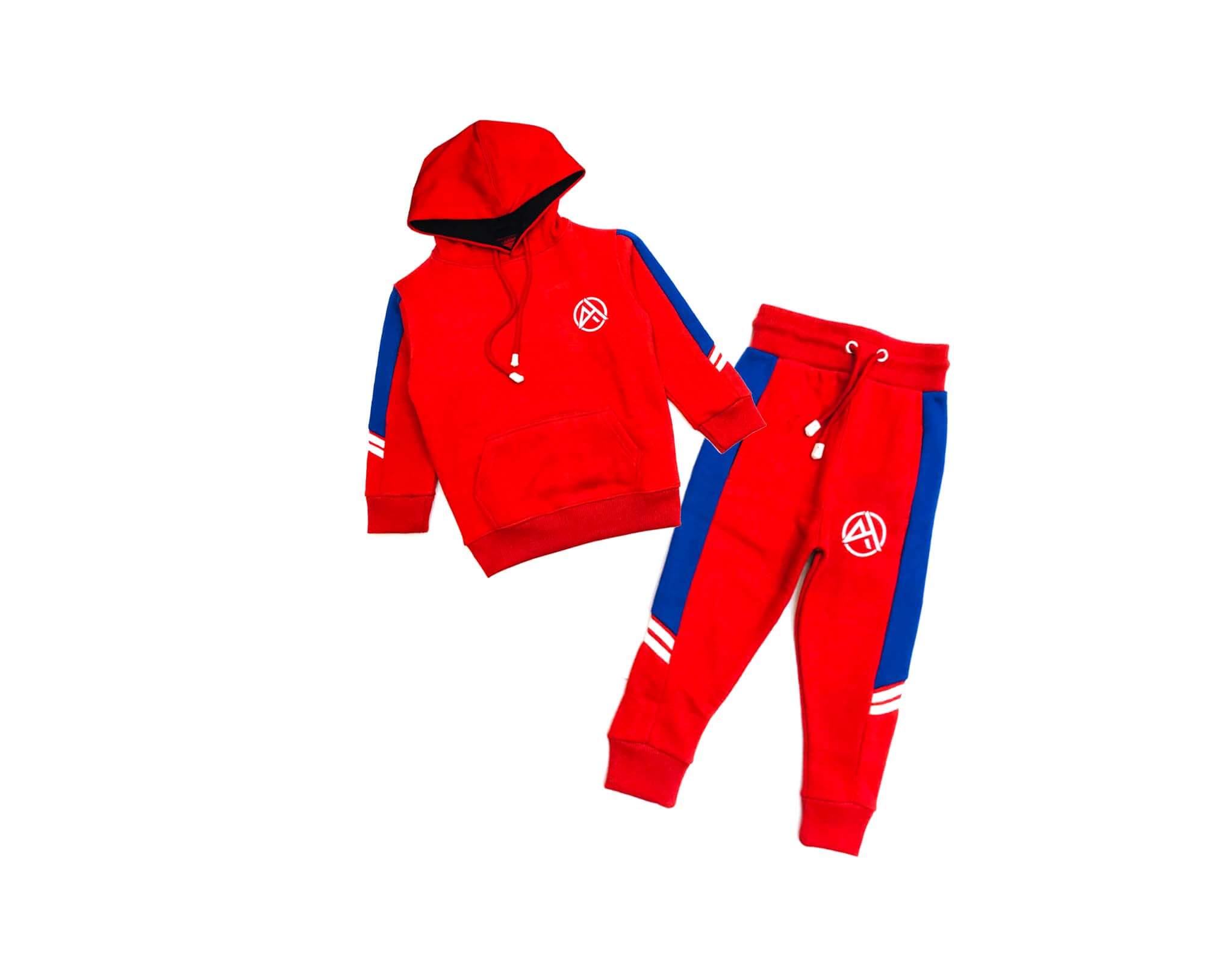 Cool Aloha Blue Penals Hoodie Tracksuit - Red &amp; Blue