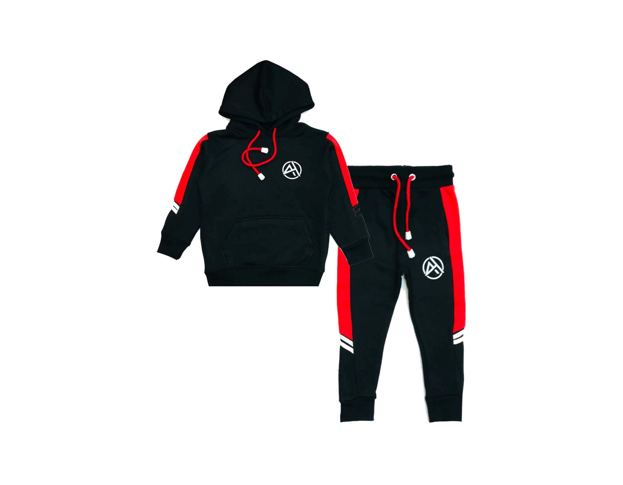 Aloha Red Penals Hoodie Tarcksuit - Black & Red-1