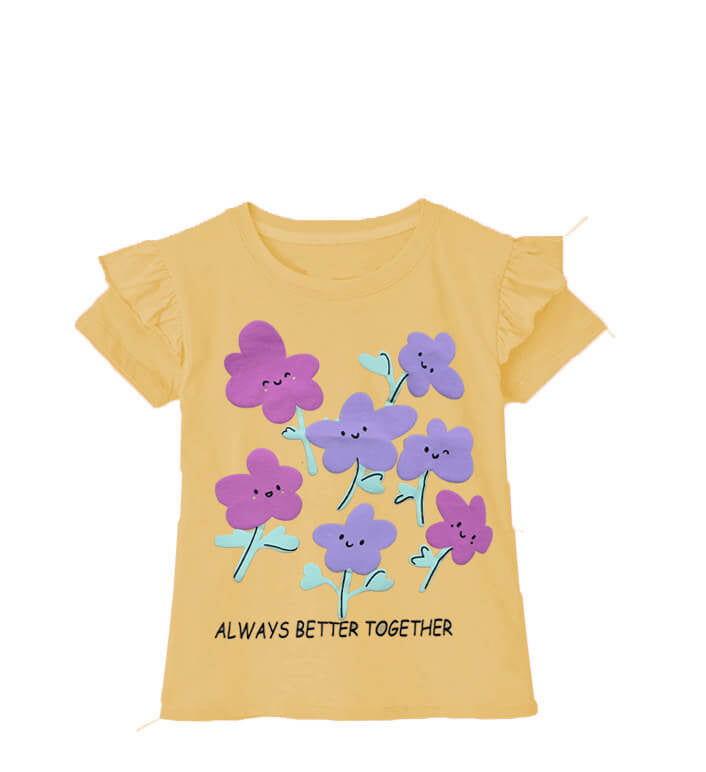 Always Better Together Frill Tee  shirt-Yellow