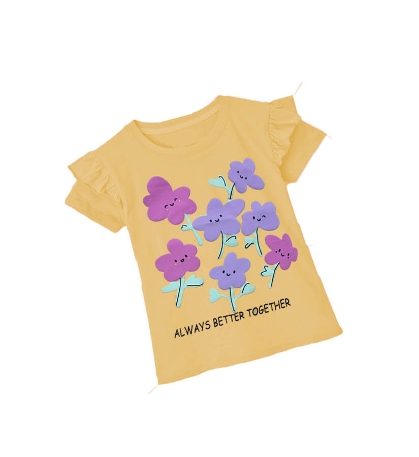 Always Better Together Frill Tee  shirt-Yellow