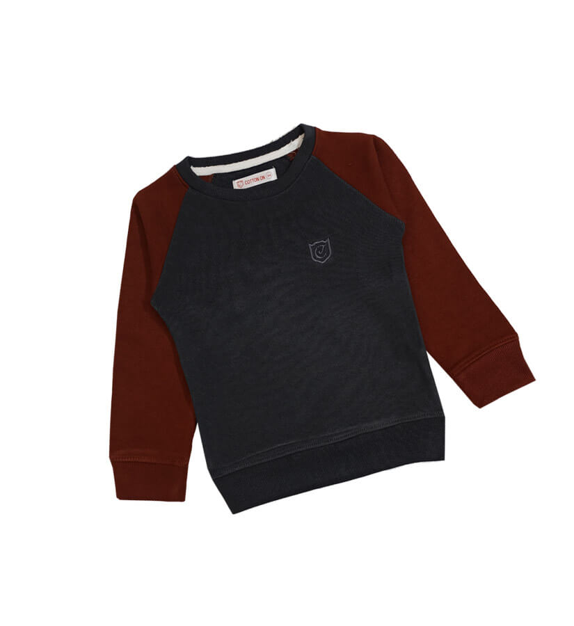 American Sleeves Style Light Fleece Sweatshirt -Dark Grey