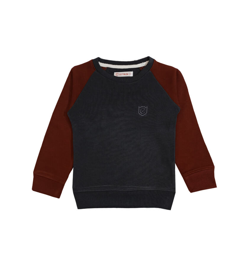 American Sleeves Style Light Fleece Sweatshirt -Dark Grey