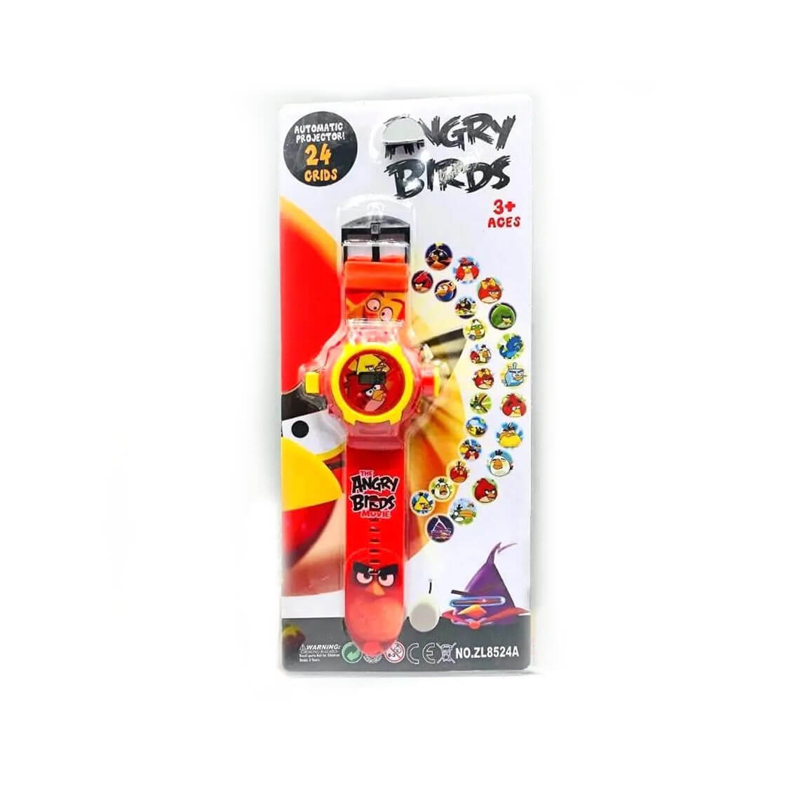 Angry Bird Projector Digital Watch For Boys -Red