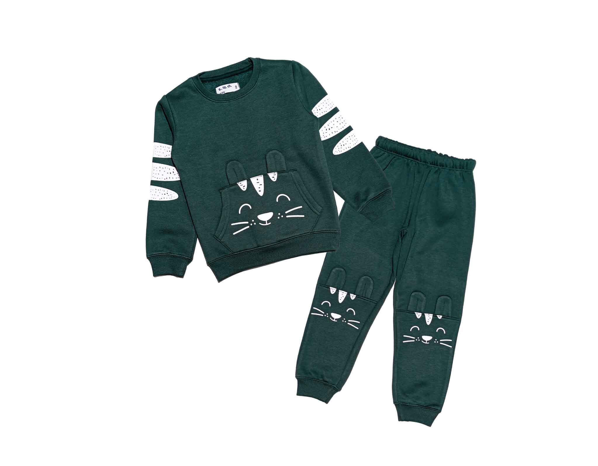 AngryKittyFleeceTracksuit-Green