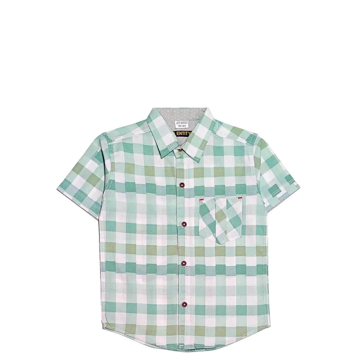 Aqua Checked With Pocket Casual Shirt - White