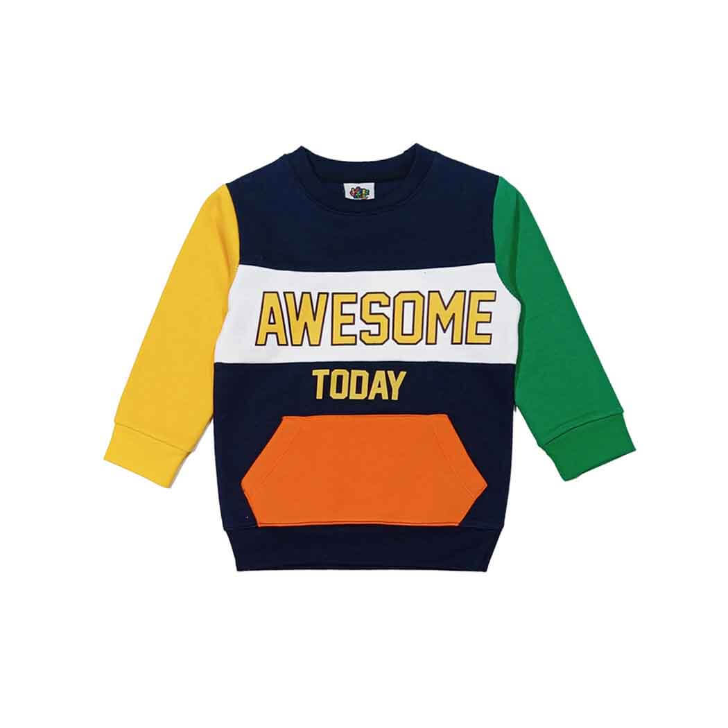 Awsome Today Fleece Sweatshirt - Navy