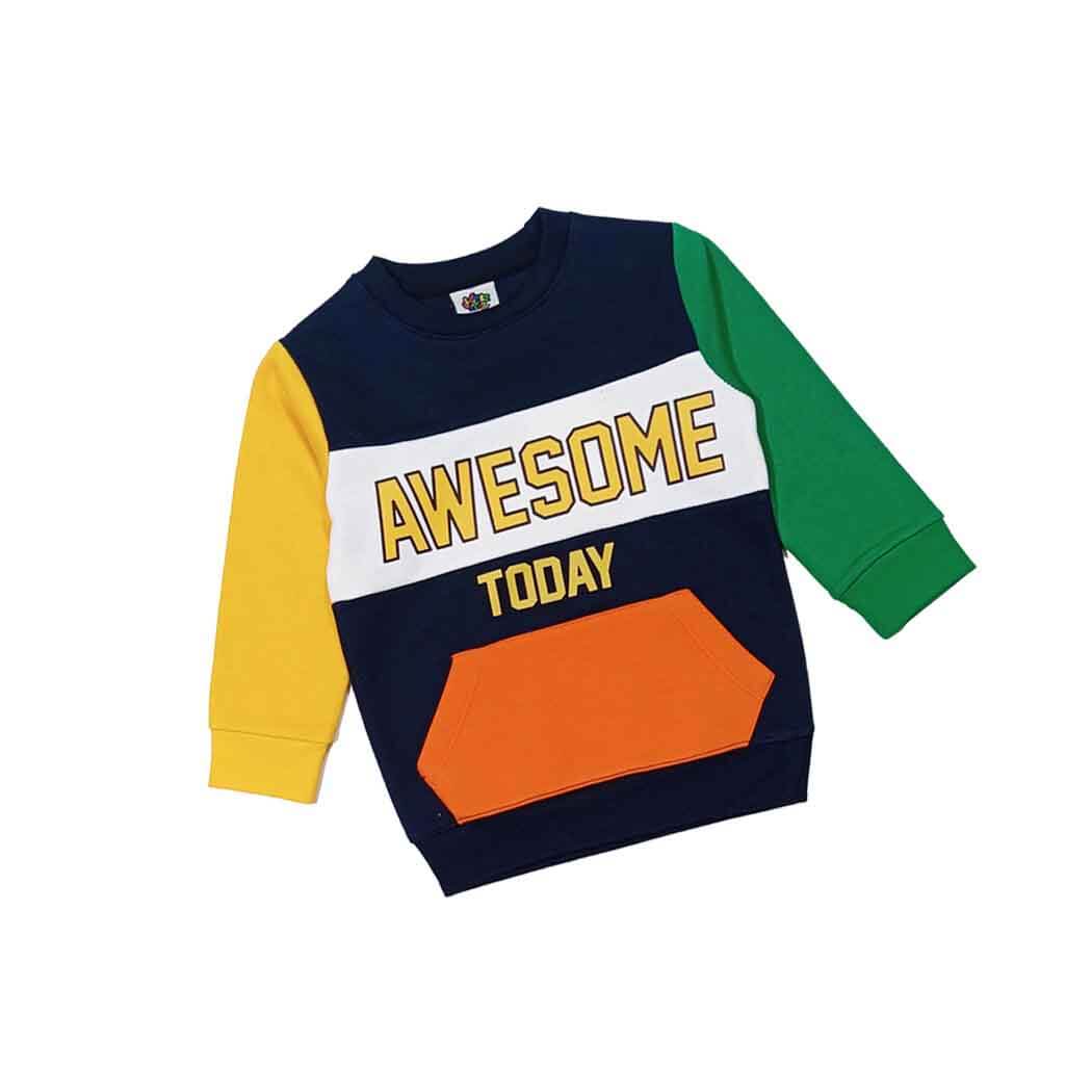 Awsome Today Fleece Sweatshirt - Navy