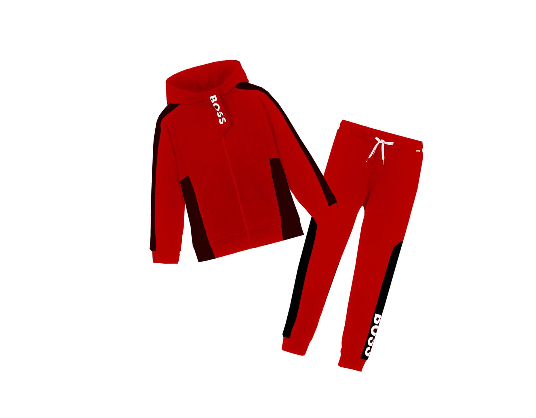 BS Penal Hooded Tracksuit - Red Black-1