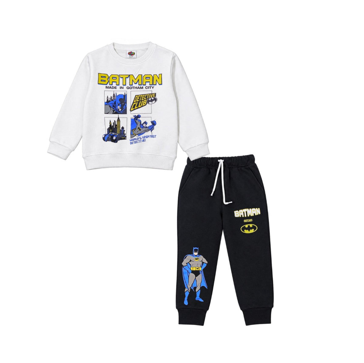 BT Detective Club Gotham City Fleece  Tracksuit - Off White & Black