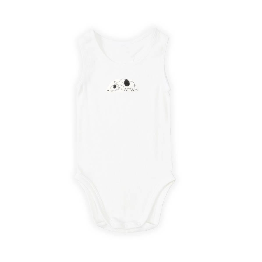 Baby Elephant Bodysuit Romper - White