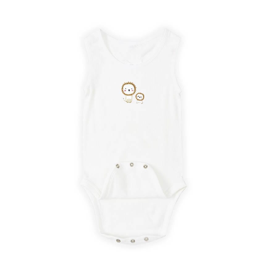 Baby Lions Bodysuit Romper - White