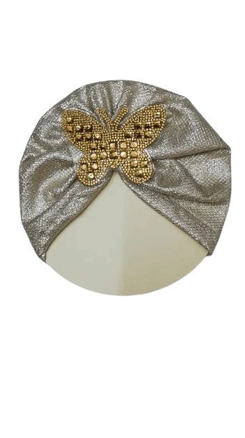 Baby-Moonlight-Butterfly-Motifs-Turban-Cap-Elastic-Stretch-Silver-White