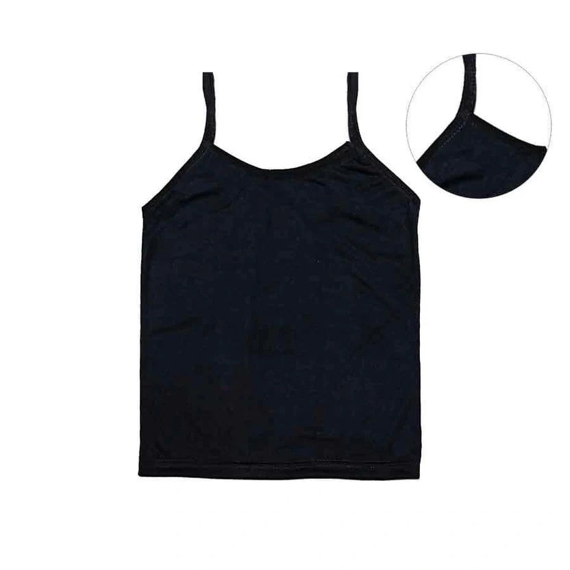 Baby Girls Cotton Vest - Black