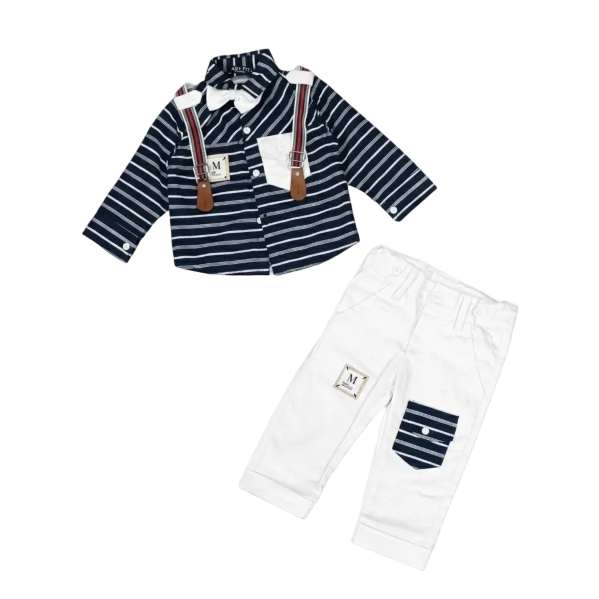 Baby_Boy_Suspender_Romper_White_Pent_Navy_Blue_Shirt_Pair