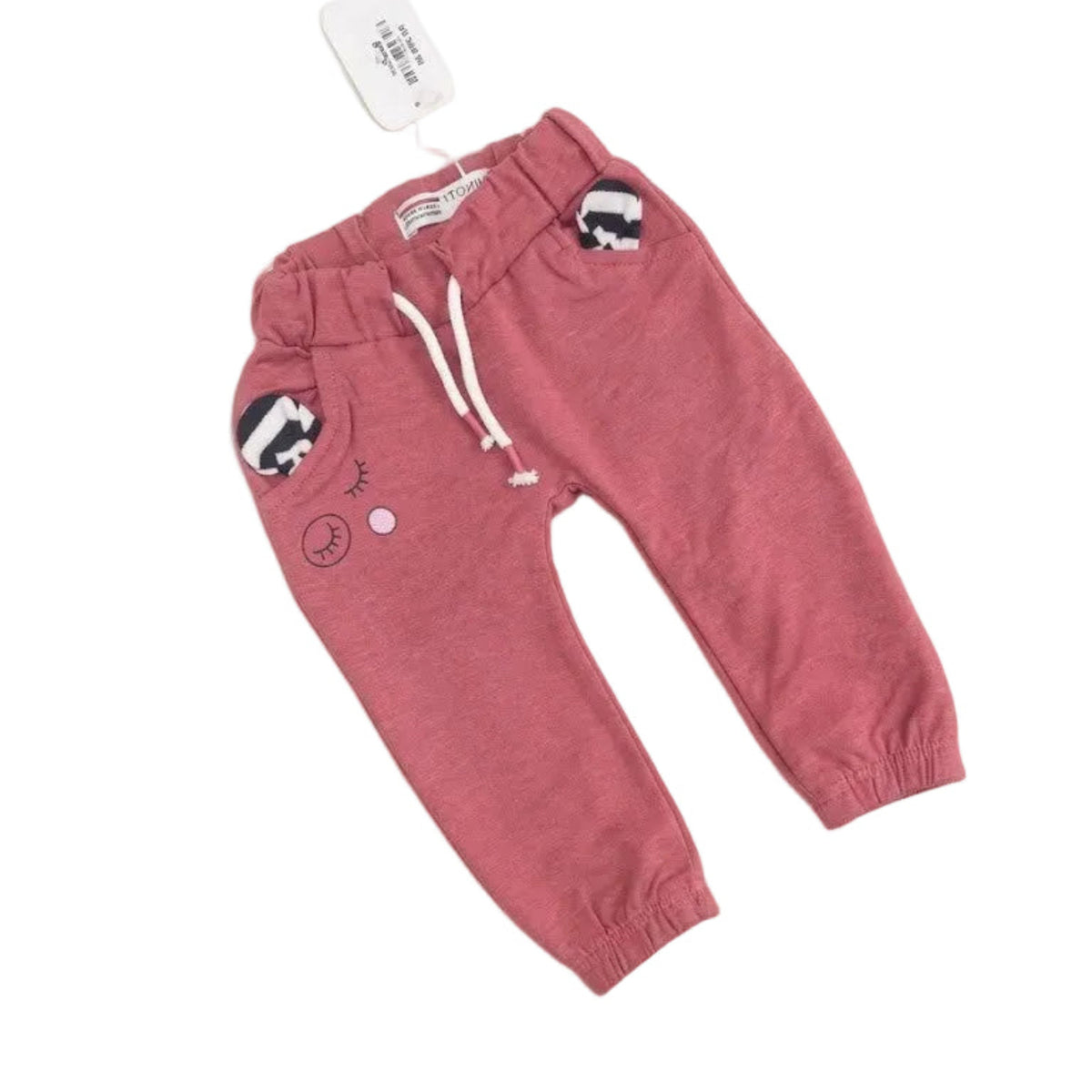 Baby Girls Dusty Rose Embroidered Trouser.